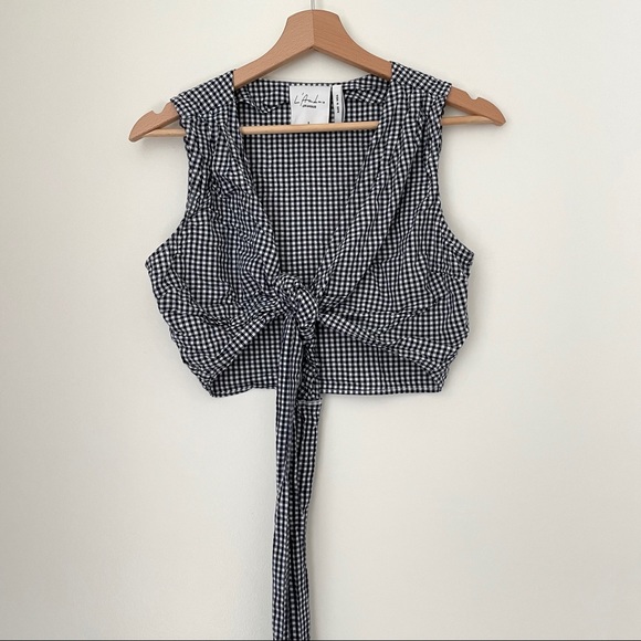 L'Academie Tops - REVOLVE L’academie gingham wrap crop top